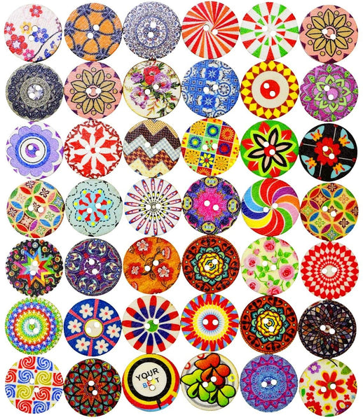 Mandala Crafts Mixed Round Flower Buttons for Sewing – 1 Inch Mandala –  MudraCrafts